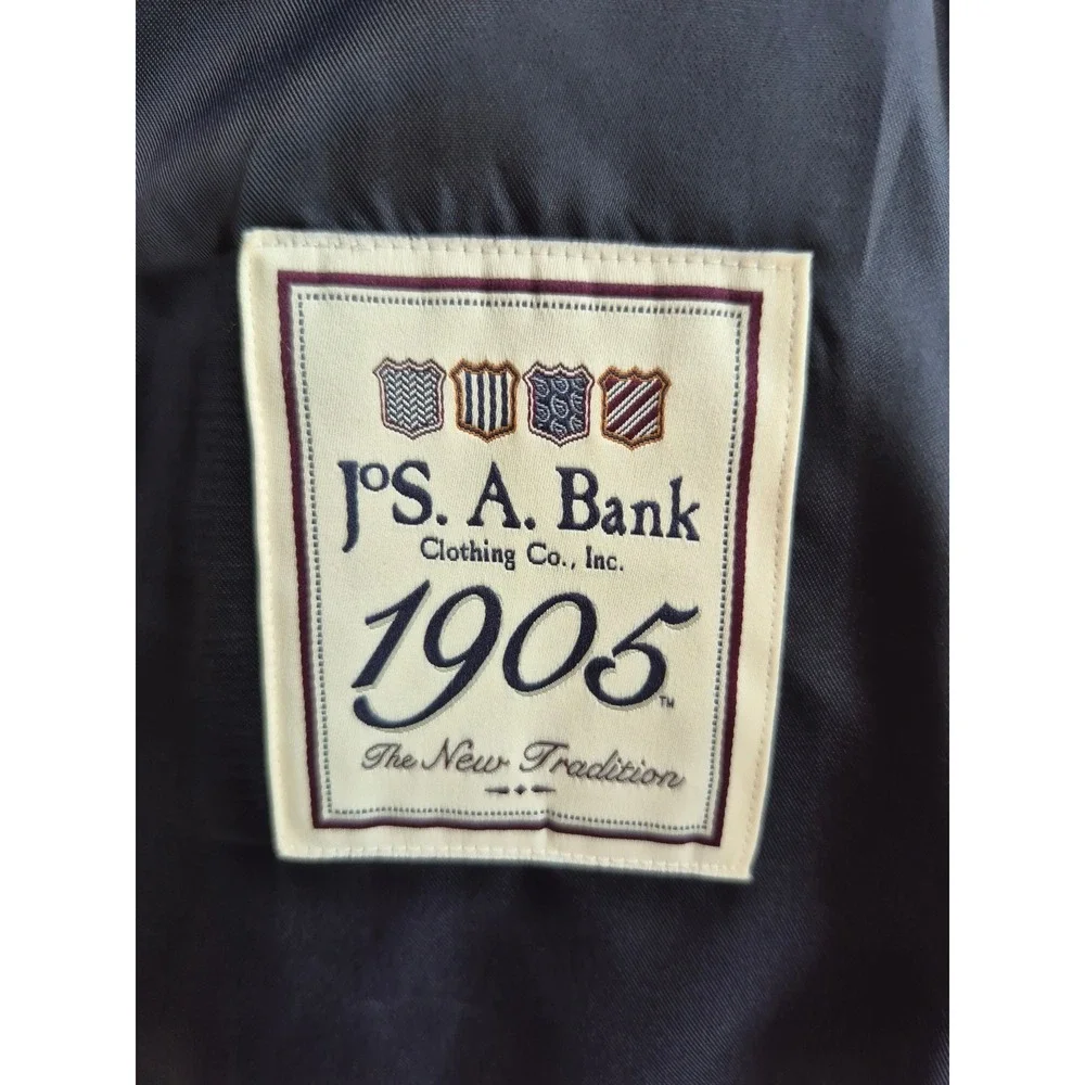 Jos. A. Bank 1905 Sport Coat‎ Mens 42R Wool Houndstooth Blazer Burgundy Tan Navy